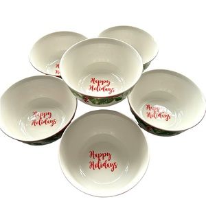 NWOT Holiday or Christmas Ceramic Bowls - Set of 6